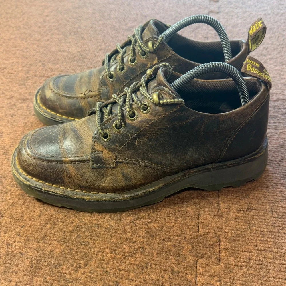Dr. Martens Palmer Brown Leather Moc Toe Shoes Mens 8 Womens 9 AW004 Low Boots